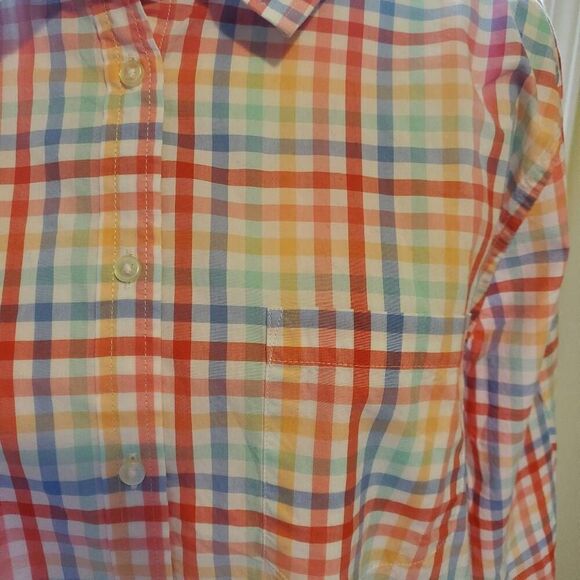 NWT Amazon Essentials Bright Plaid 100% Cotton Collared Shirt - Size XL - Picture 7 of 10